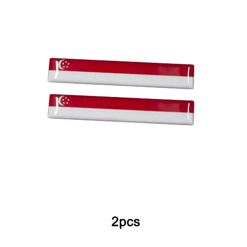 3D Reflective National Flag Sticker - Premium Car & Motorcycle Decal (8.5cm)