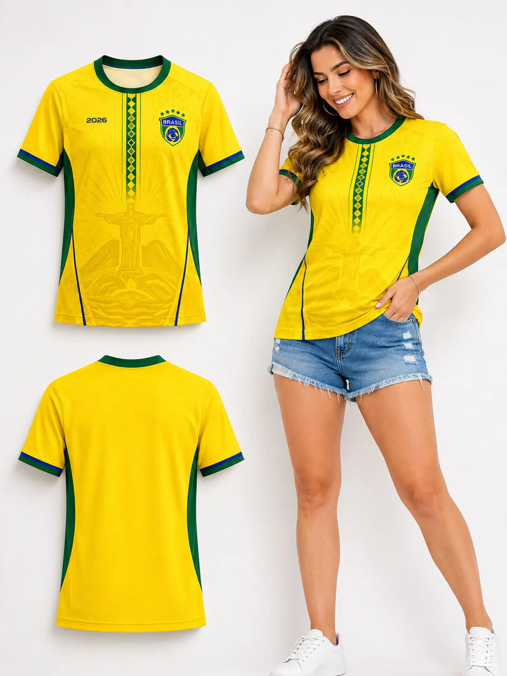 Summer New Brazil Football Jerseys For Men 2026 Football Support Sports Tshirts Mesh Breathable Tees Fans Gifts Man Clothing
