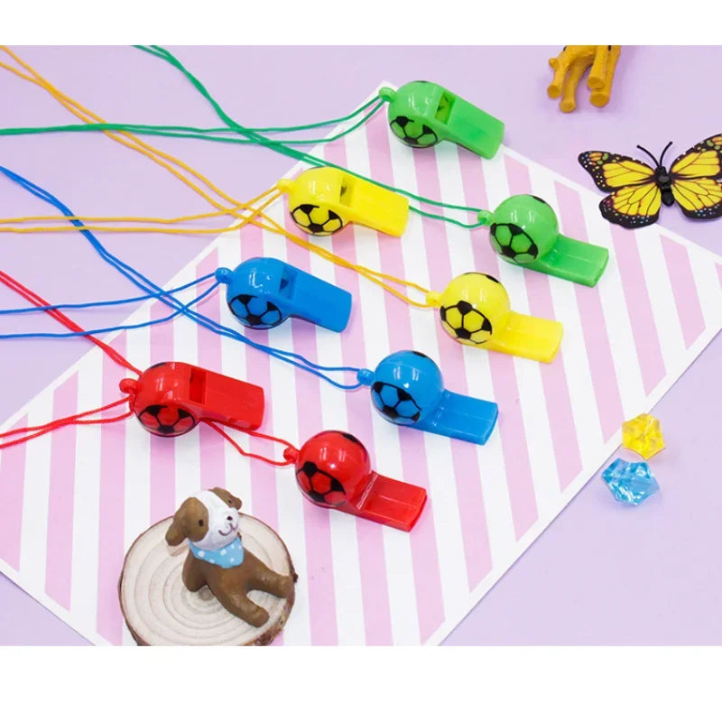 20PCS Whistle with Lanyard - Loud Plastic Referee Whistle for Cheerleading, Random Color Sports Whistle Toy Gift Set