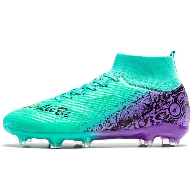 Men & Women High-Top Soccer Cleats | FG/AG Football Boots for Couples | Outdoor Grass