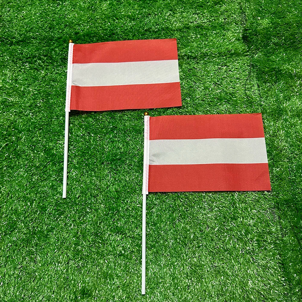 Austria Hand Waving Flags - Bulk Packs (10/20/50/100 PCS) 14x21cm