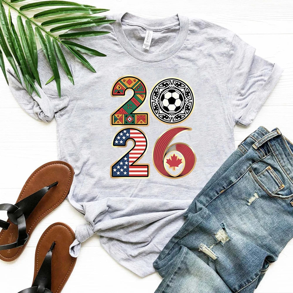 2026 Soccer World Tournament T-shirt International Game Day Tee USA Canada Mexico Football Host Countries Shirt Cool Fans Gift