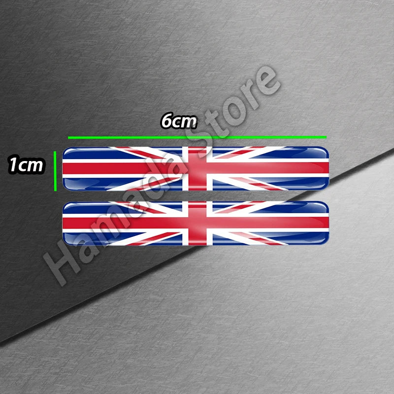 3D Epoxy Reflective National Flag Sticker - Compact Car & Motorcycle Decal (6cm)