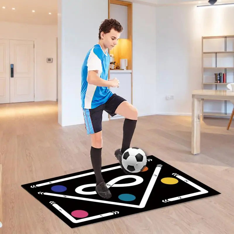 Soccer Ball Control Training Mat | Stable and Silent Rubber Base | Digital Guidance Design | Improve Ball Sense, Daily Training
