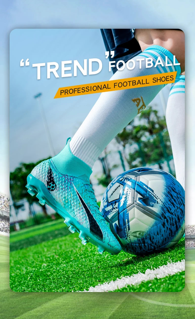 FG/TF Soccer Shoes – Ultralight Unisex Football Boots for Grass & Turf