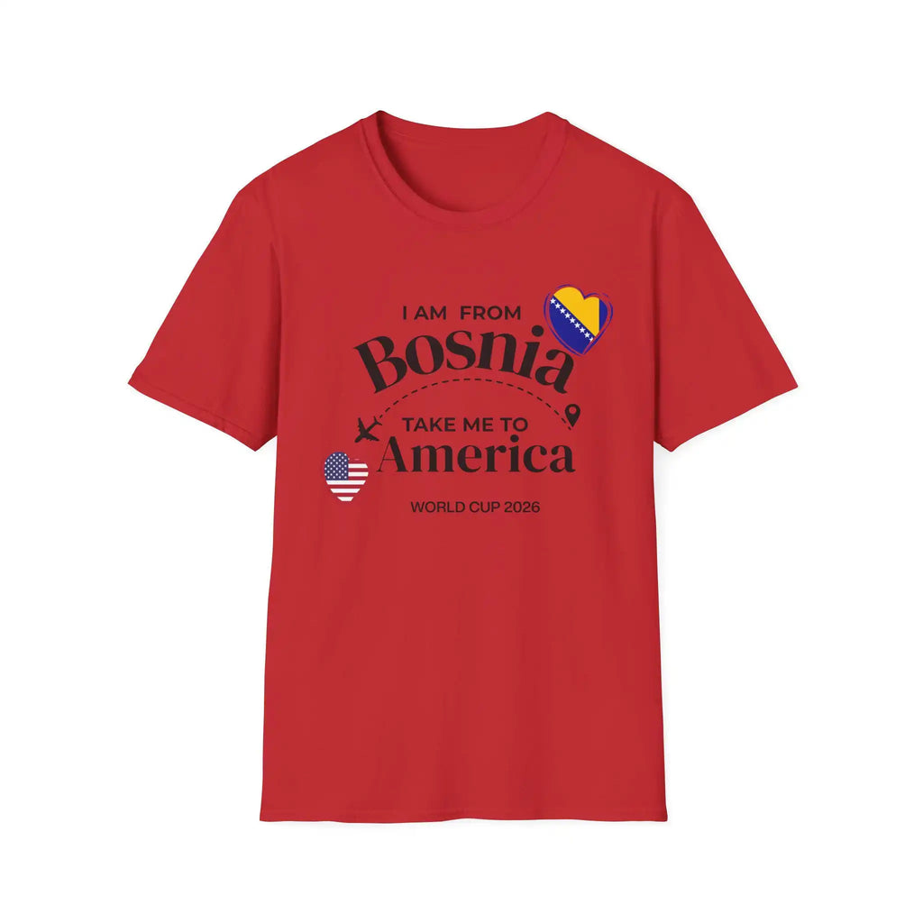 Bosnia World 2026 Bosnia USA Soccer Tee I Am From Bosnia Take Me To America Bosnian 2026 Summer Men Women Cotton T-shirt Y2K