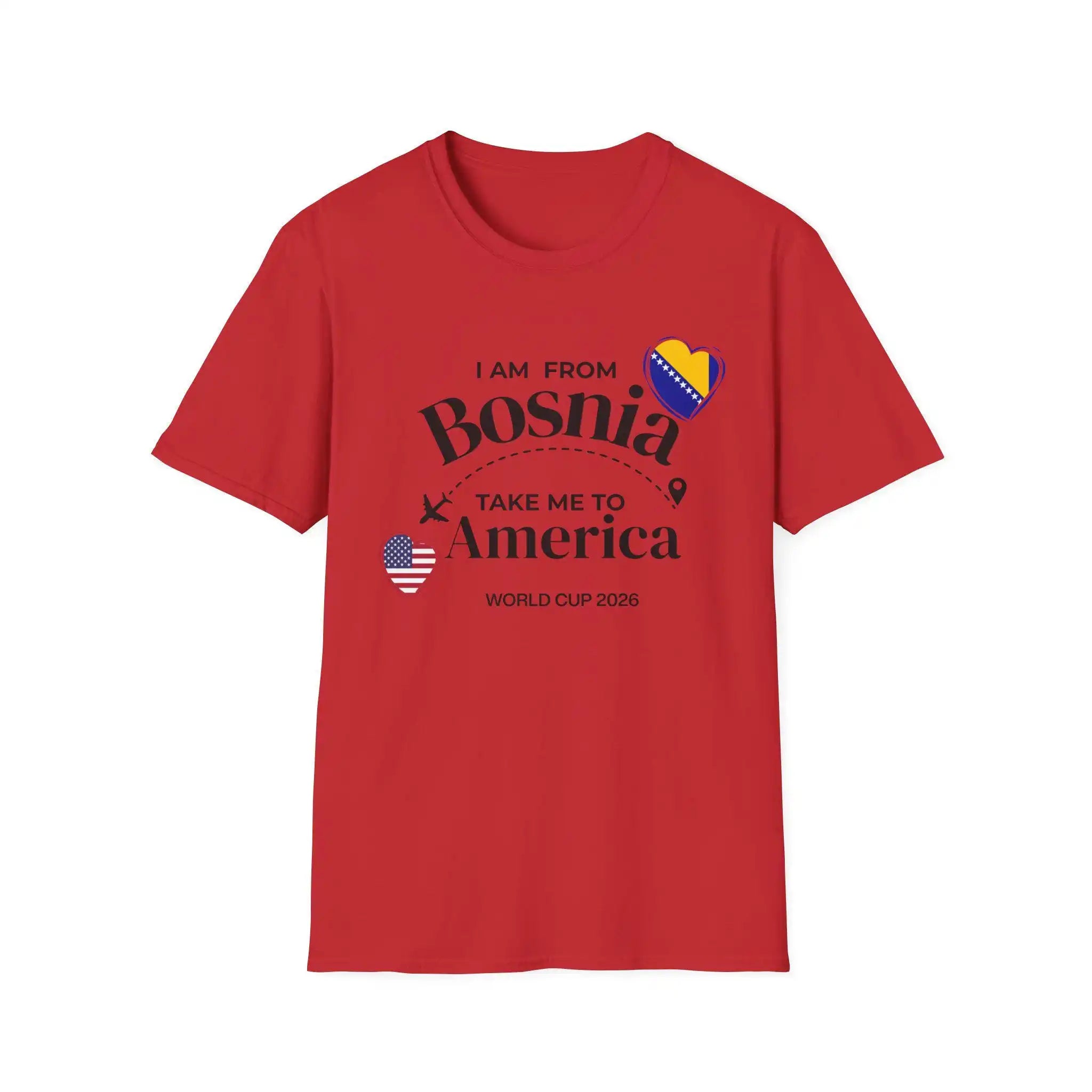 Bosnia World 2026 Bosnia USA Soccer Tee I Am From Bosnia Take Me To America Bosnian 2026 Summer Men Women Cotton T-shirt Y2K