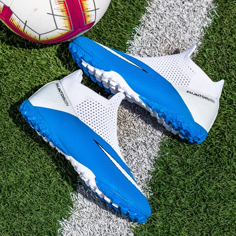 Men's Soccer Shoes – Mid-Top Football Boots FG/TF Non-Slip Cleats (Sizes 36–49)