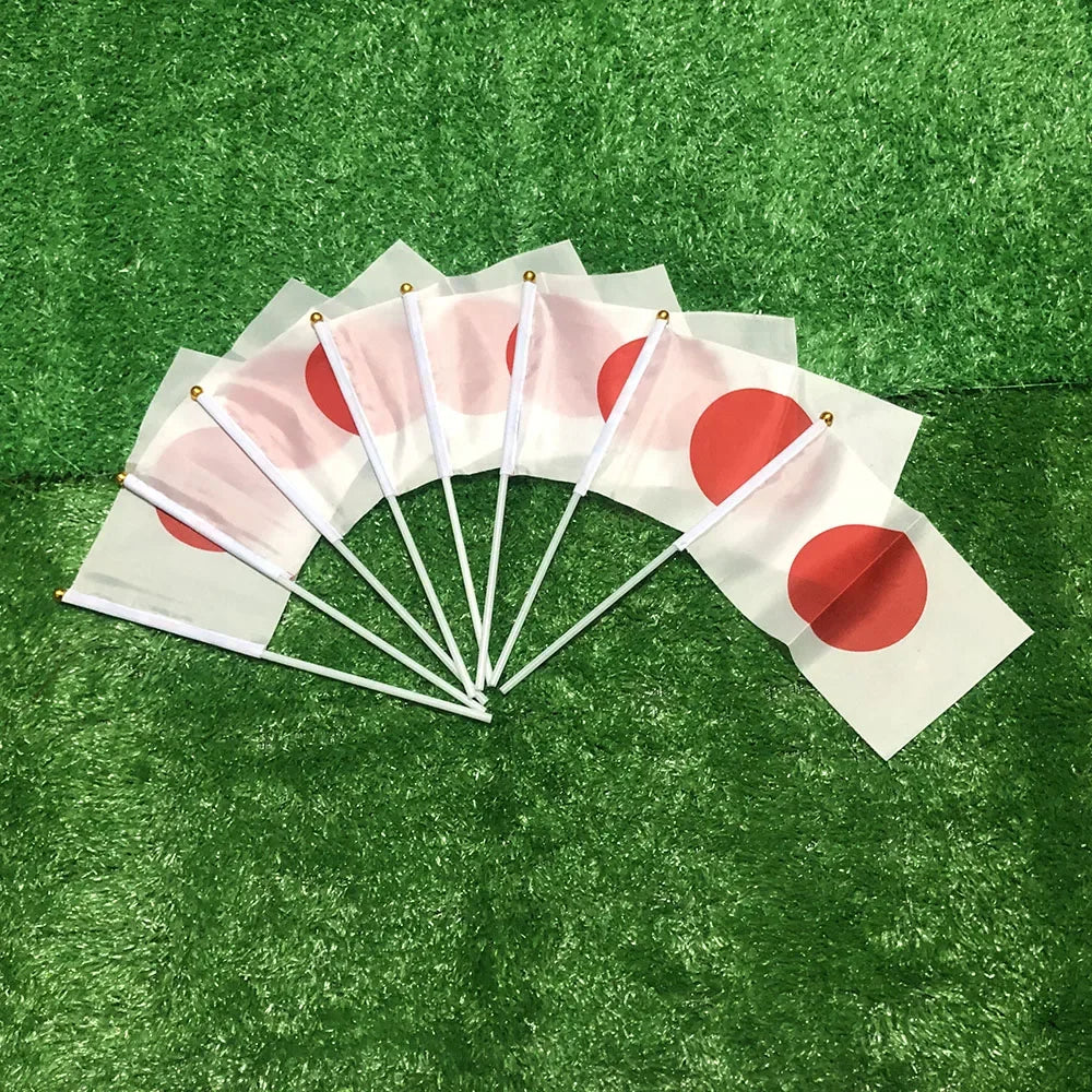 Japan Hand Waving Flags - Bulk Packs (20/50/100 PCS) 14x21cm