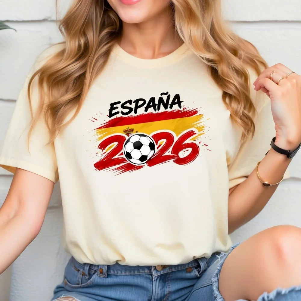 International Football Games 2026 Country Teams Shirts National Football Nations Clothes Spain Women Fans Short Sleeve Tops