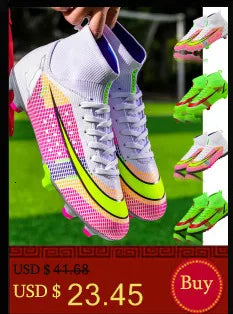 Kids Soccer Shoes – FG/TF Football Boots for Boys (Sizes 31–38)