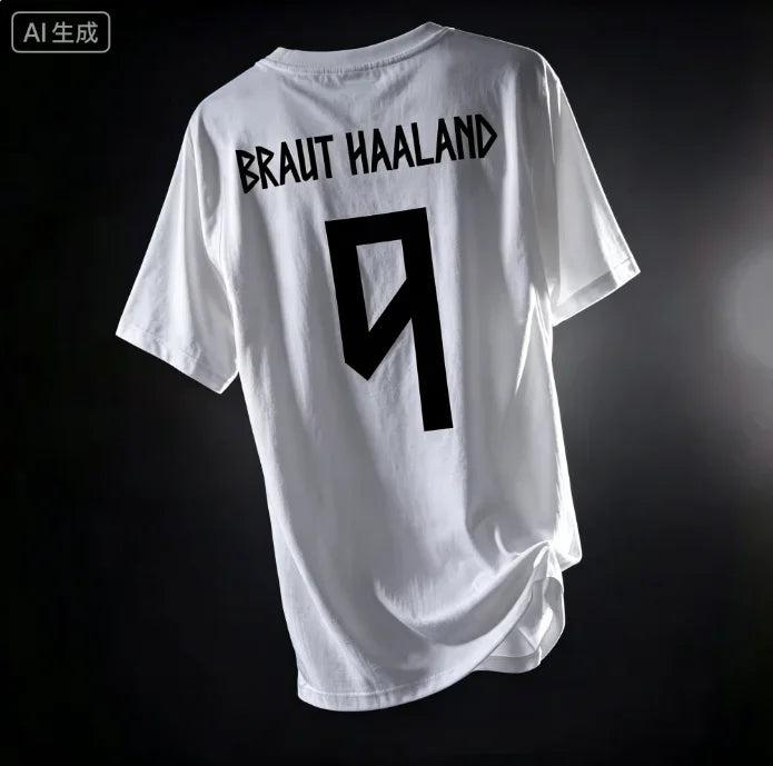 2026 New Norway Haaland No.9 Football Jersey Breathable Loose Short Sleeve T-Shirt Unisex Casual Sports Top For Men Women Kids