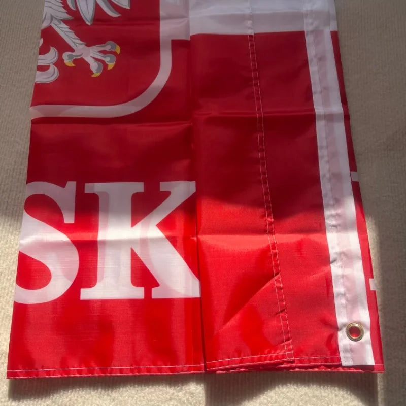 Polish Eagle Flag - Premium Poland White Eagle Banner 3x5ft (90x150cm)