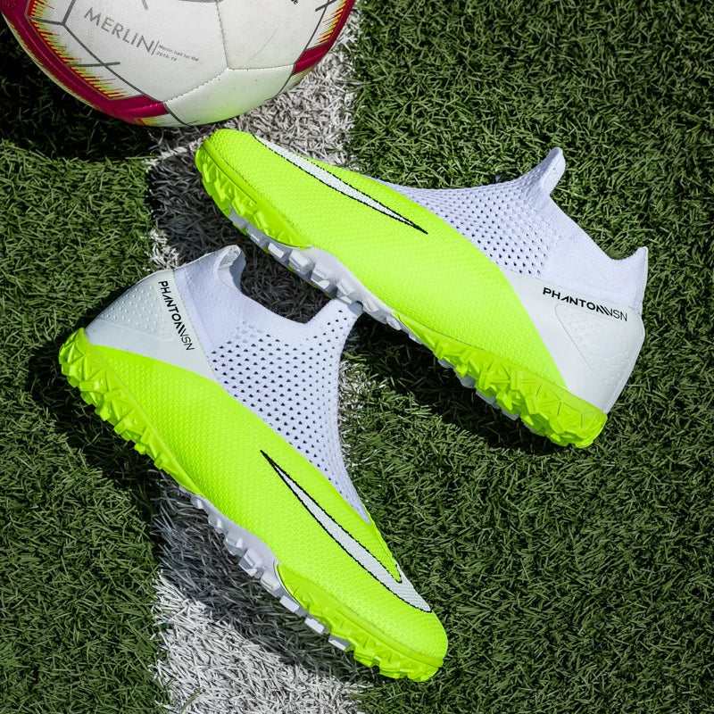 Men's Soccer Shoes – Mid-Top Football Boots FG/TF Non-Slip Cleats (Sizes 36–49)