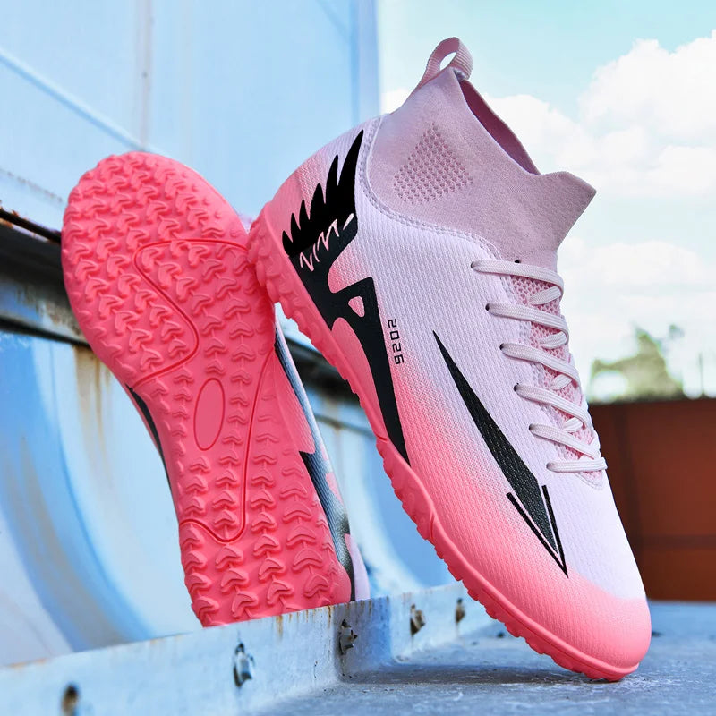 New Men Soccer Shoes Outdoor Ultralight Indoor Football Boots High-quality High Ankle Non-Slip Sports Shoes Futsal Non-Slip