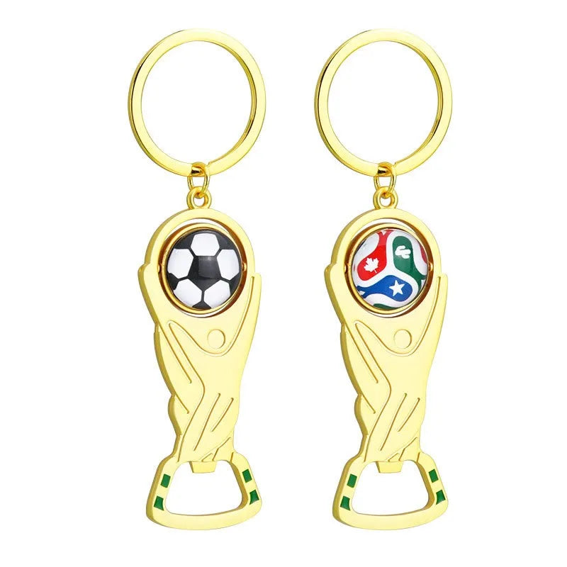 2026 US-Canada-Mexico World Cup bottle opener keychain pendant fan commemorative small gift metal pendant