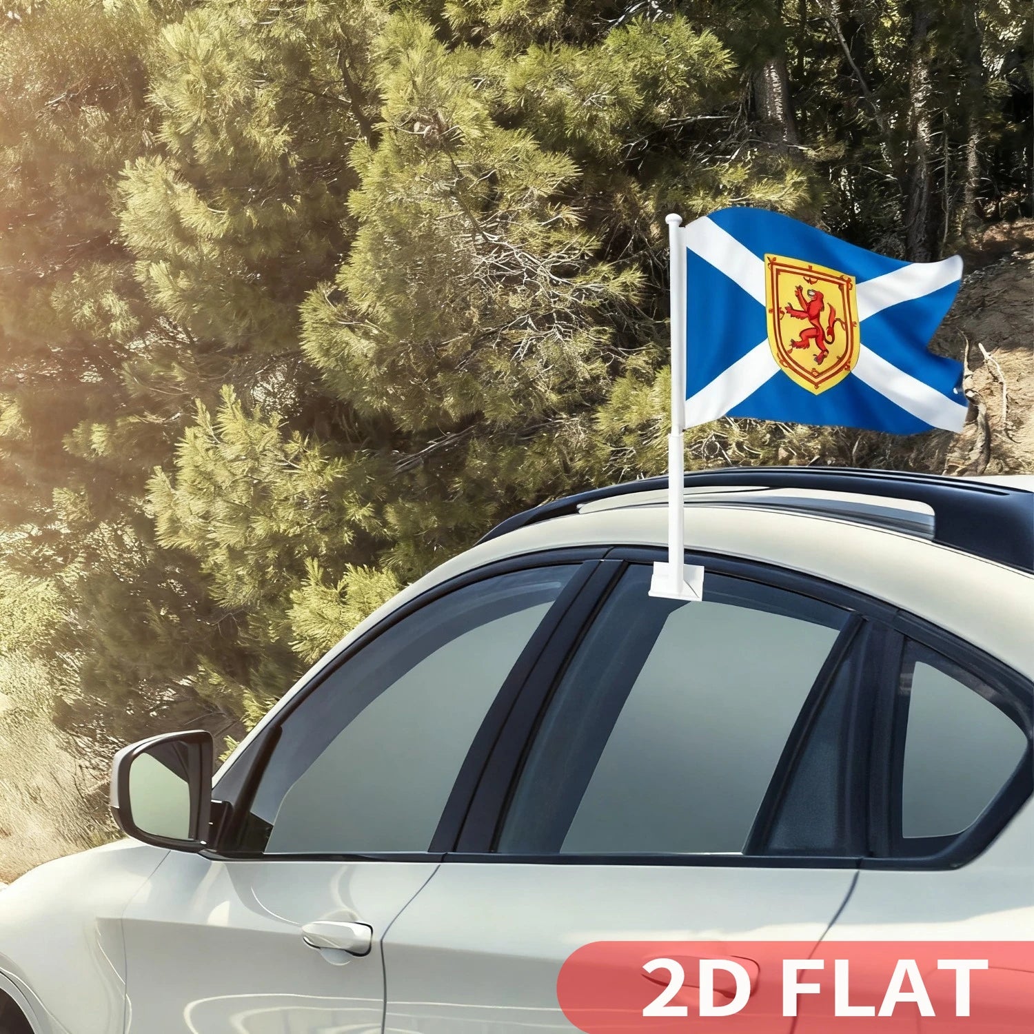 1pc Scottish Flag - Scotland Flag - St Andrews Saltire Car Flag, 12x18 inch, Polyester Outdoor Banner, Pole That Hooks onto Car