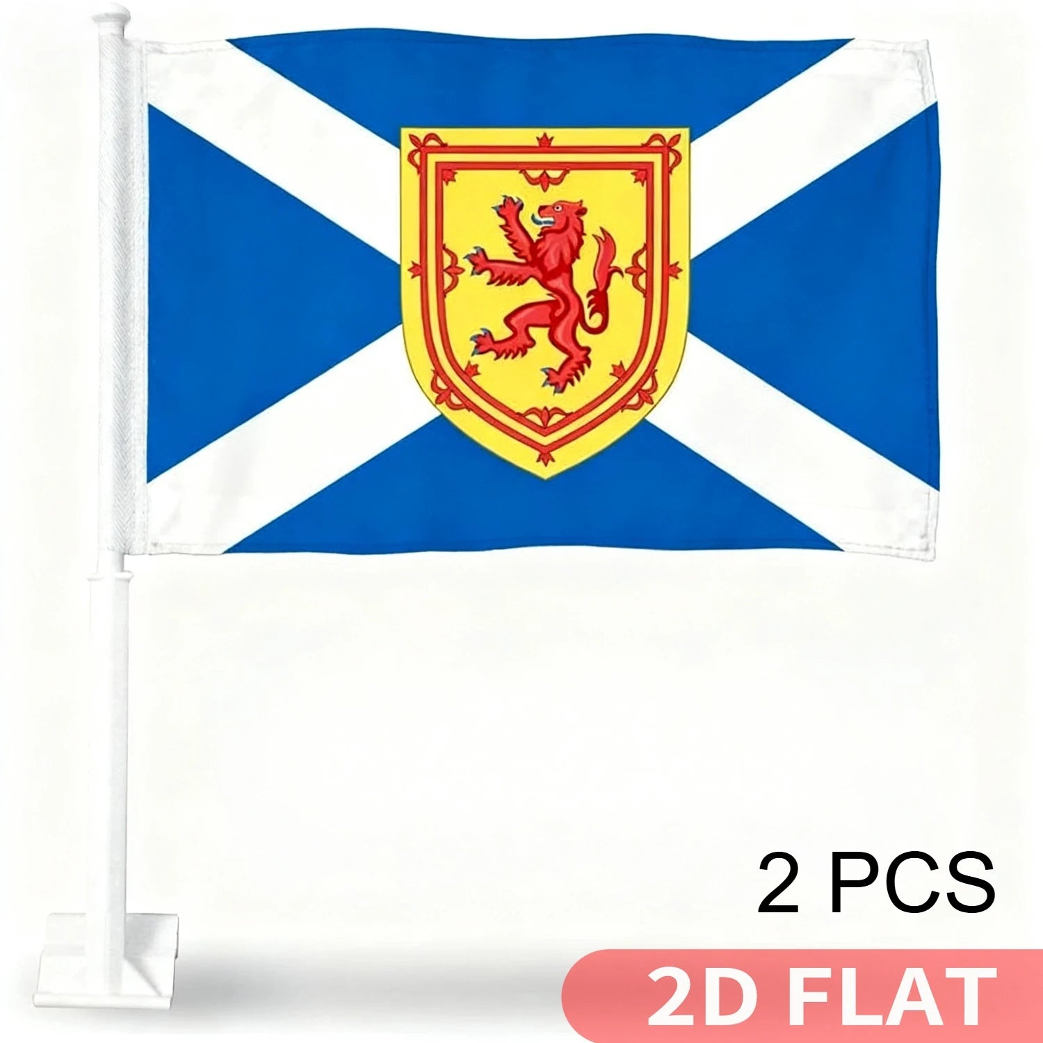 1pc Scottish Flag - Scotland Flag - St Andrews Saltire Car Flag, 12x18 inch, Polyester Outdoor Banner, Pole That Hooks onto Car