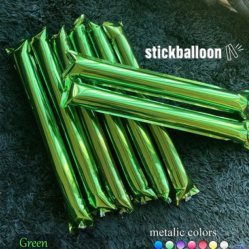 40pcs Cheering Sticks Vibrant Metallic Thunder Sticks Inflatable Sticks Cheerleading Noise Maker Balloons Soccer Parties