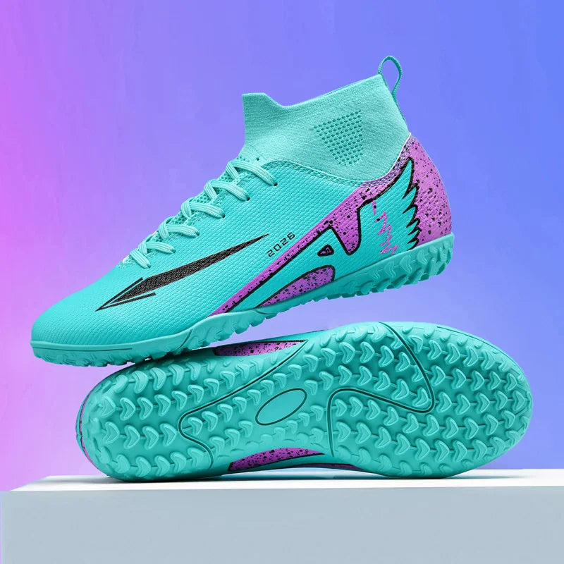 New Men Soccer Shoes Outdoor Ultralight Indoor Football Boots High-quality High Ankle Non-Slip Sports Shoes Futsal Non-Slip