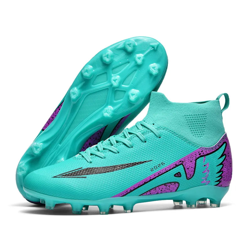 New Men Soccer Shoes Outdoor Ultralight Indoor Football Boots High-quality High Ankle Non-Slip Sports Shoes Futsal Non-Slip