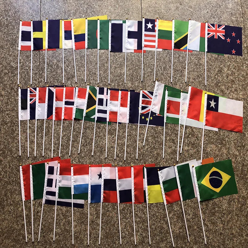 England Hand Waving Flag - St George's Cross with Pole (21x14cm)