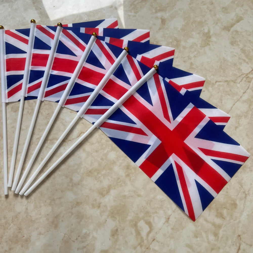 England Hand Waving Flag - St George's Cross with Pole (21x14cm)