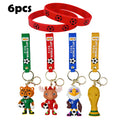6Pcs 2026 Football Event-related Products, Including Mascots, Statues, Keychains, and Wristbands