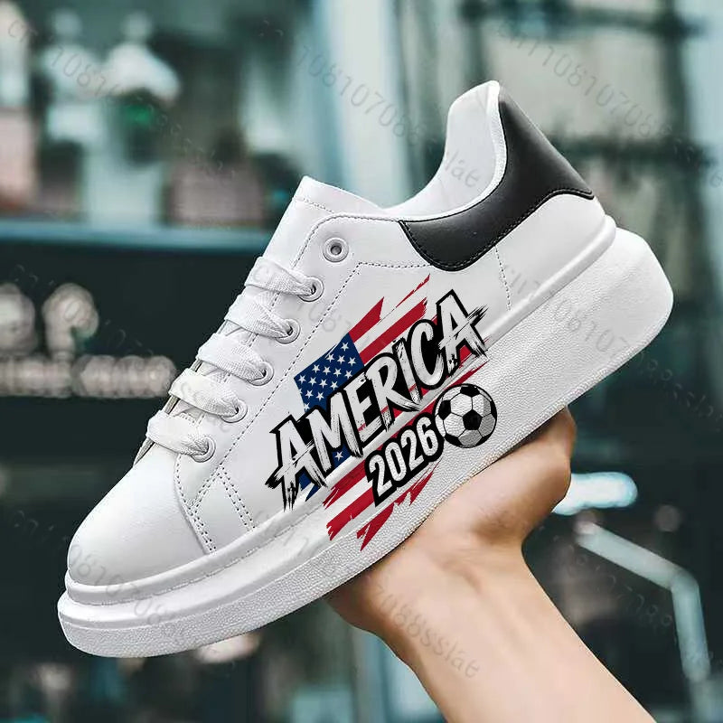 2026 World Cup Casual Sneakers – Lightweight Non-Slip Soccer Fan Shoes
