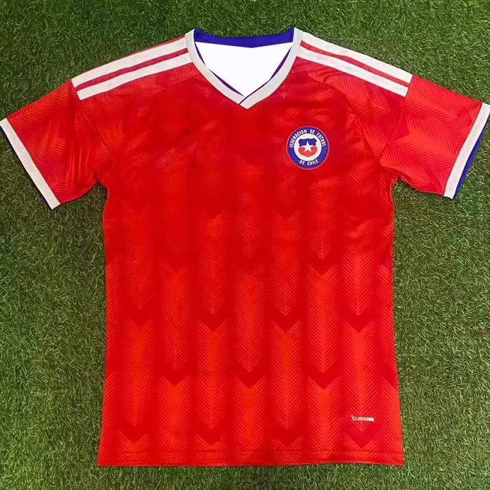 2026 Chile Football Team Red Home Fan Jersey Short Sleeve Casual Top Men Soccer Team National Flag Theme Athletic Wear