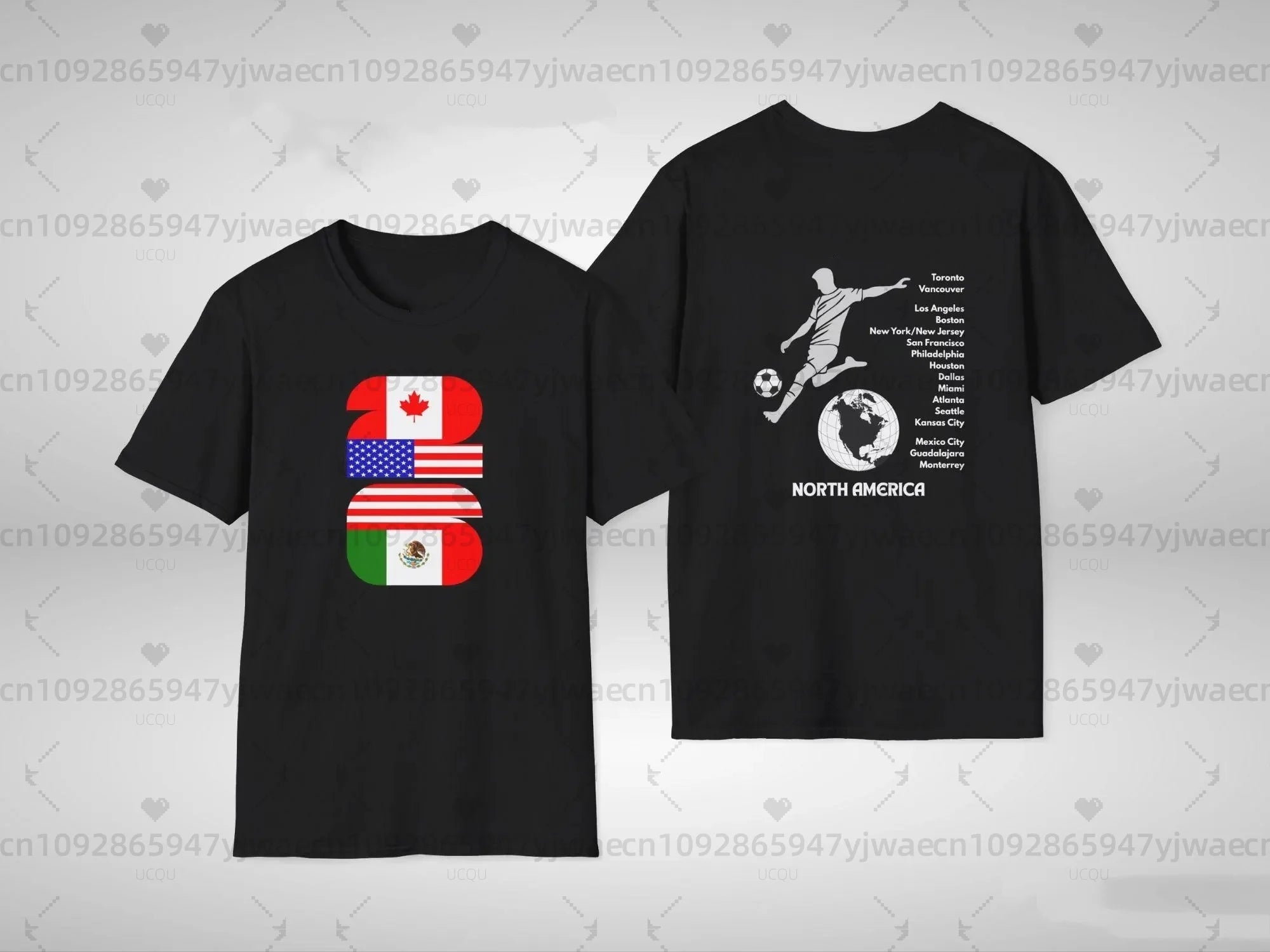 2026 Football Fans Men Soccer Fans T-Shirt, North America Three Nations Short Sleeve Tee, Unisex Football Fan Gift For Men Women