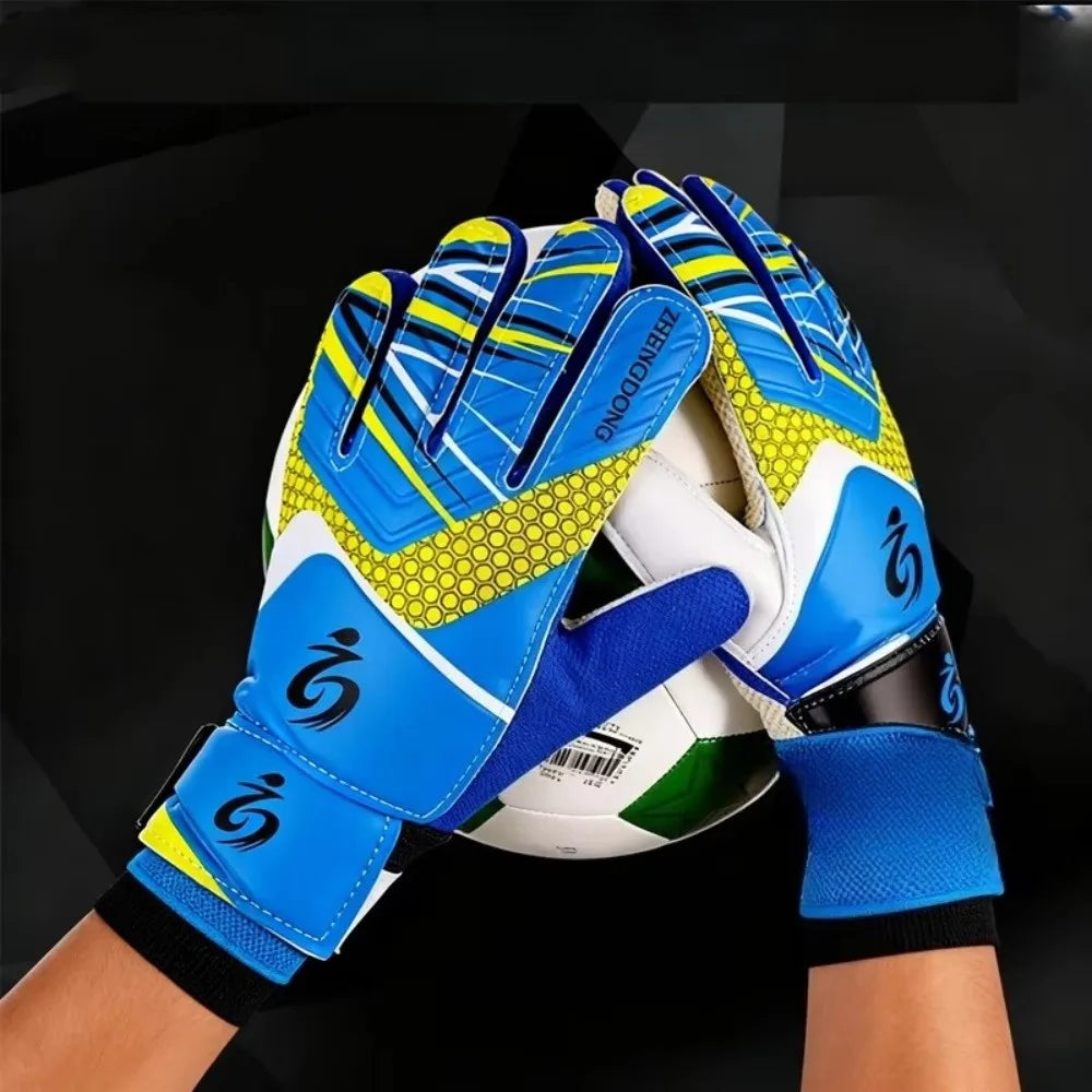 1Pair Professional Kid's Soccer Goalkeeper Gloves Soccer Goalie Strong Full Finger Gloves Latex Protection Gloves