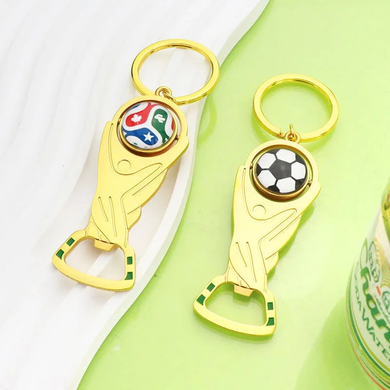 2026 US-Canada-Mexico World Cup bottle opener keychain pendant fan commemorative small gift metal pendant