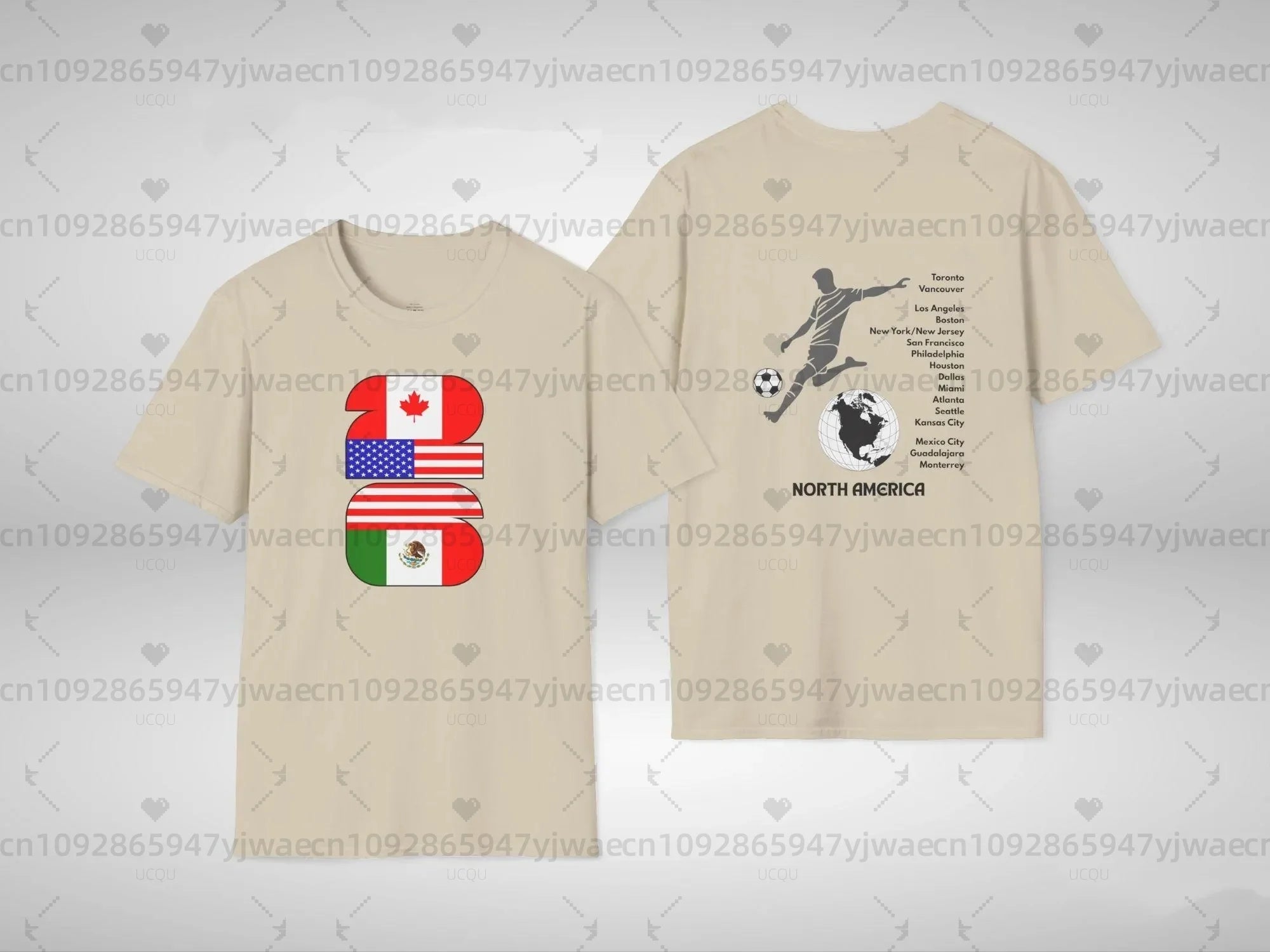 2026 Football Fans Men Soccer Fans T-Shirt, North America Three Nations Short Sleeve Tee, Unisex Football Fan Gift For Men Women