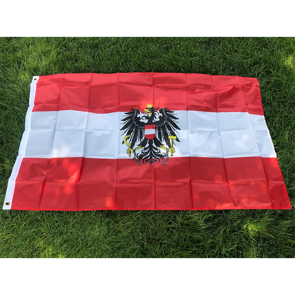 Austria Eagle Flag - Premium Coat of Arms Banner 3x5ft (90x150cm)