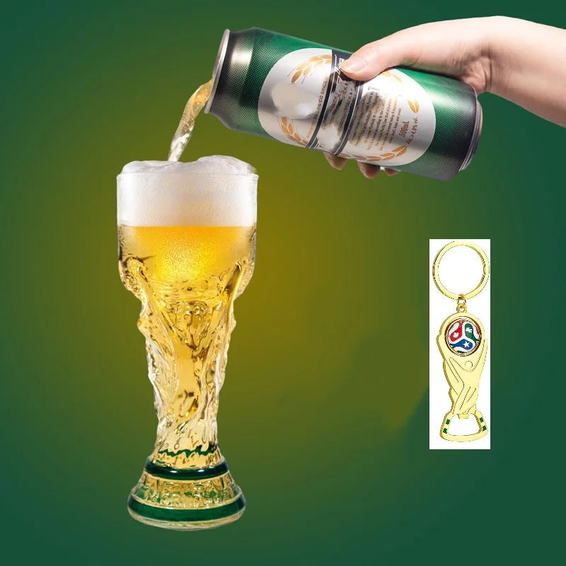 Trophy Beer Glass for World Cup 2026, Premium Soccer Themed Beer Glasses, for Game Day Parties, Man Cave & Football Fan Gifts