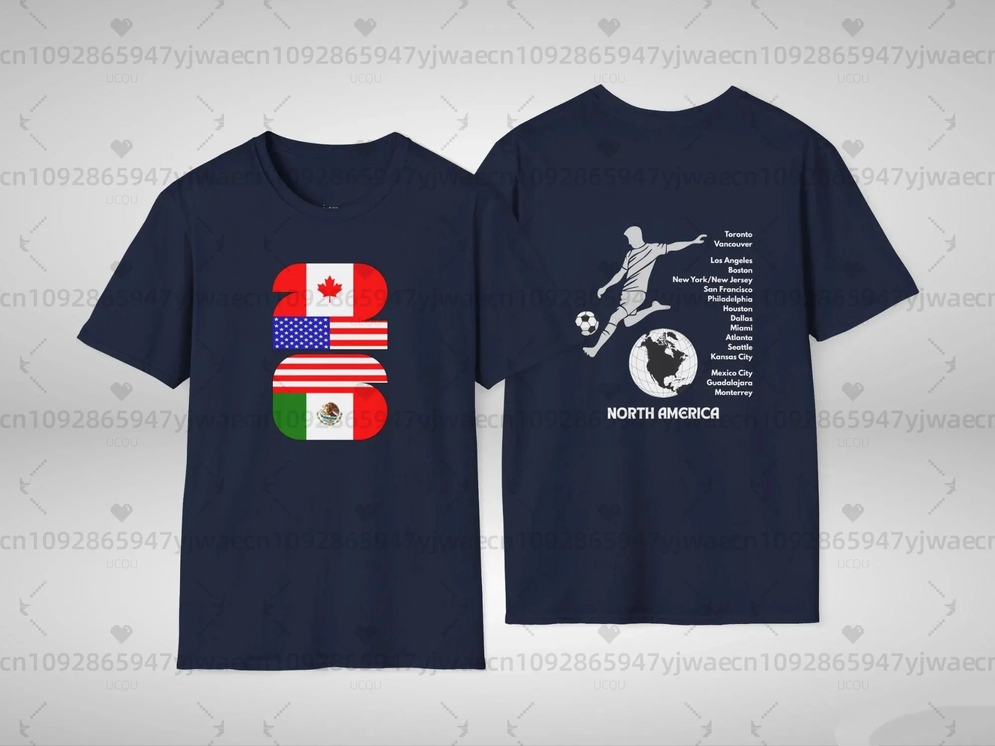 2026 Football Fans Men Soccer Fans T-Shirt, North America Three Nations Short Sleeve Tee, Unisex Football Fan Gift For Men Women