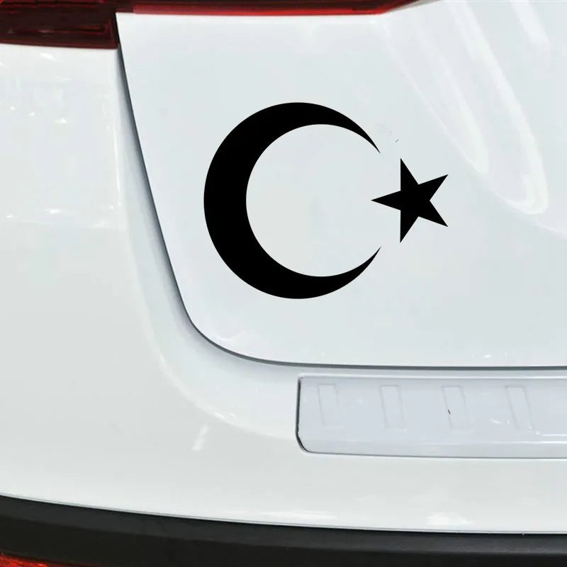 Turkish National Emblem Car Sticker - Waterproof Moon & Star Decal