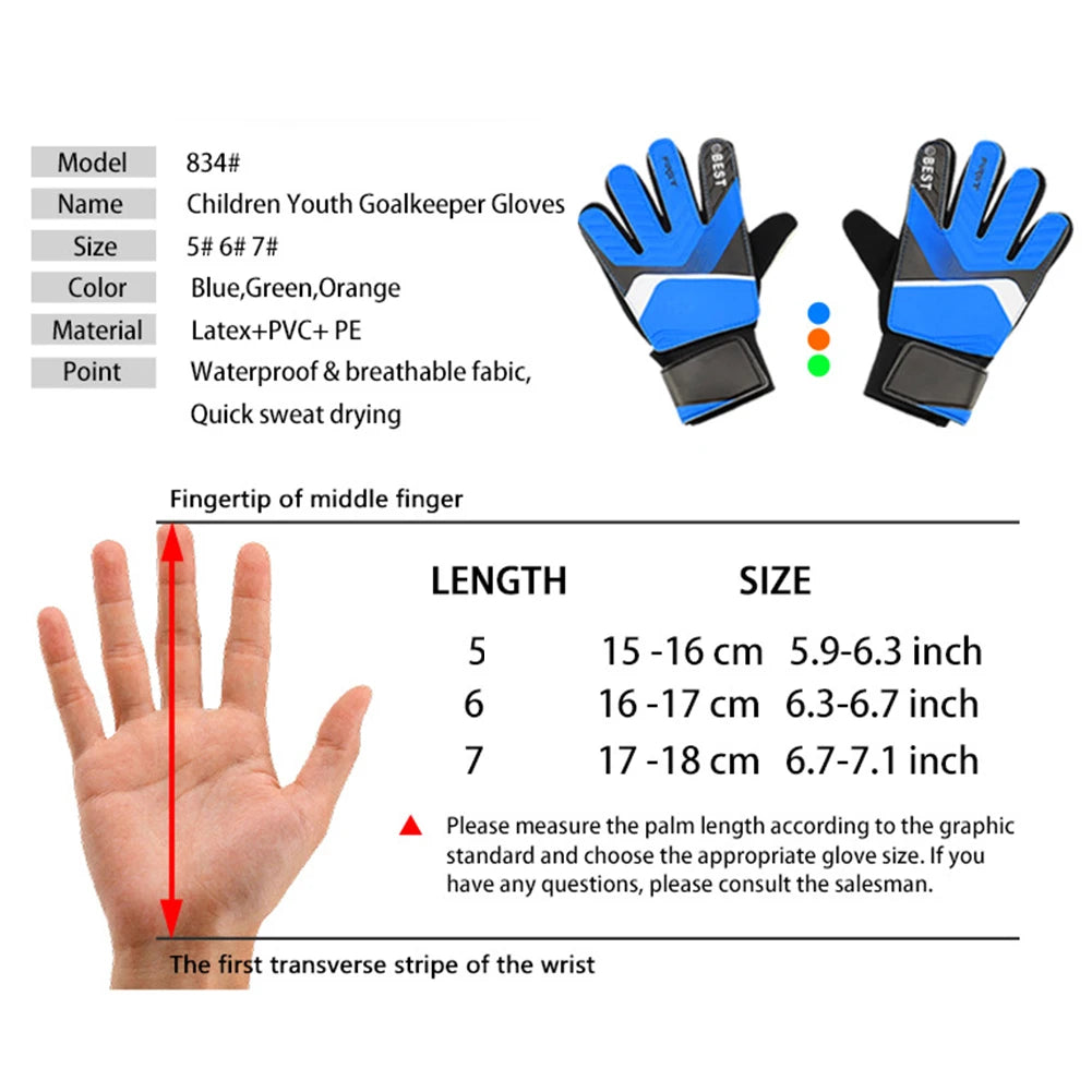 Children's Goalkeeper Gloves – Anti-Collision Latex PU | Kids Soccer Accessories