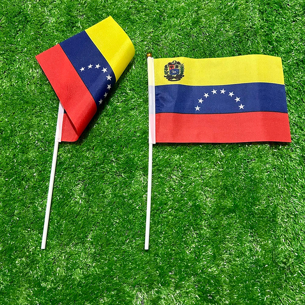 Venezuela Hand Flag - 14x21cm with Pole (10/20/50 Pack)