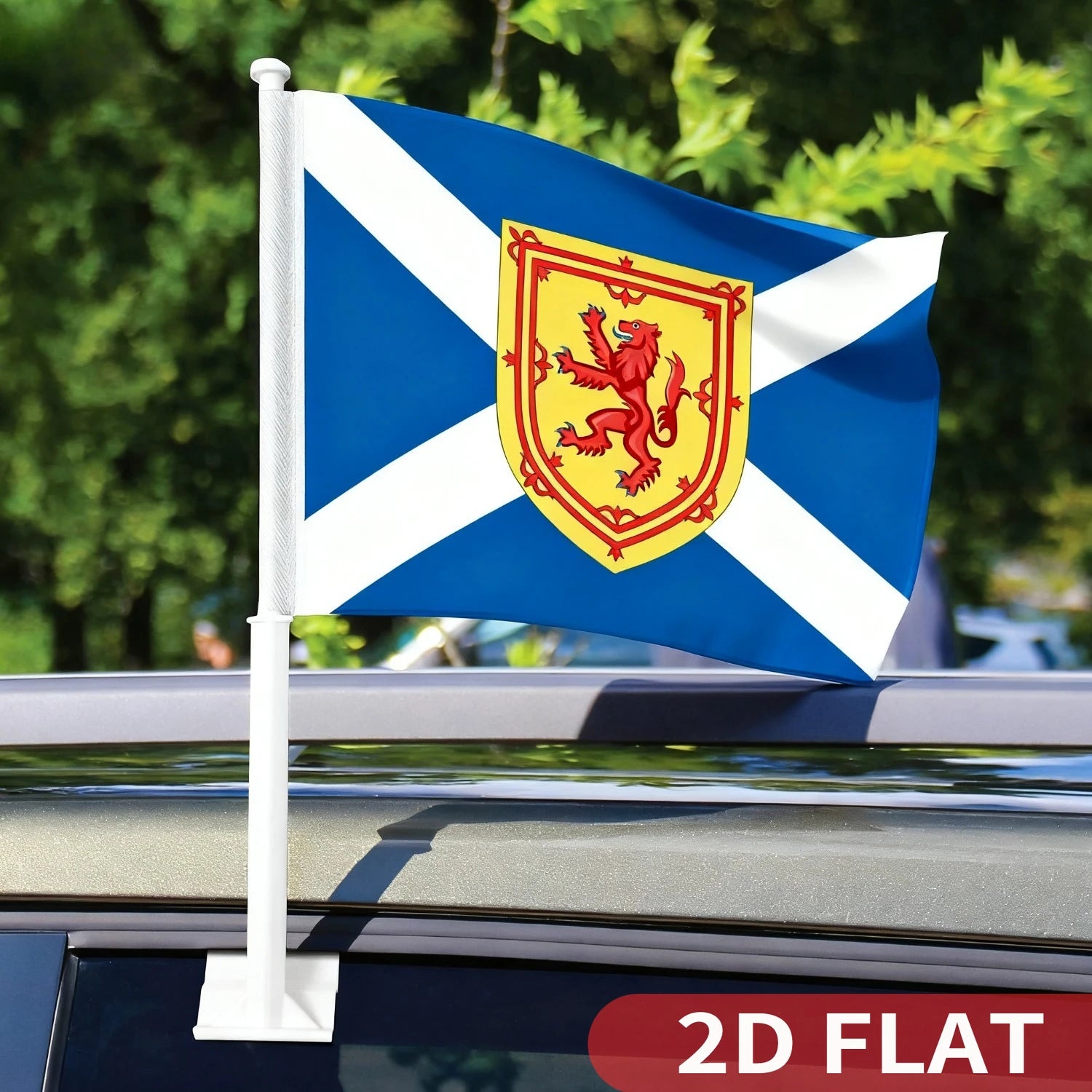 1pc Scottish Flag - Scotland Flag - St Andrews Saltire Car Flag, 12x18 inch, Polyester Outdoor Banner, Pole That Hooks onto Car
