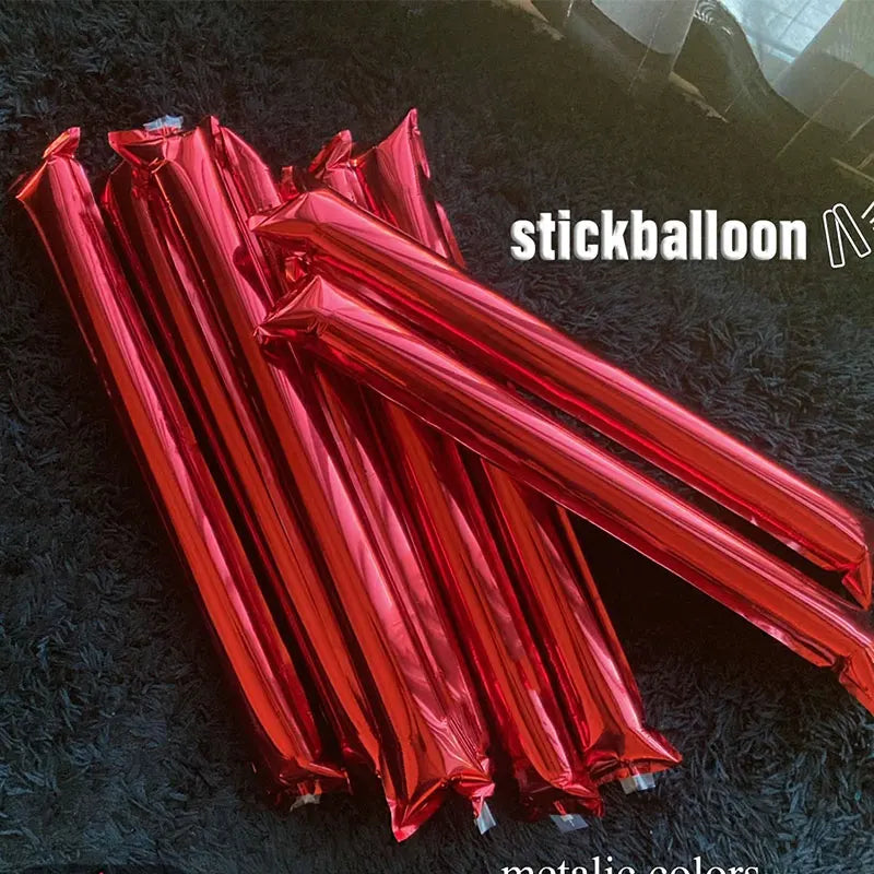 40pcs Cheering Sticks Vibrant Metallic Thunder Sticks Inflatable Sticks Cheerleading Noise Maker Balloons Soccer Parties