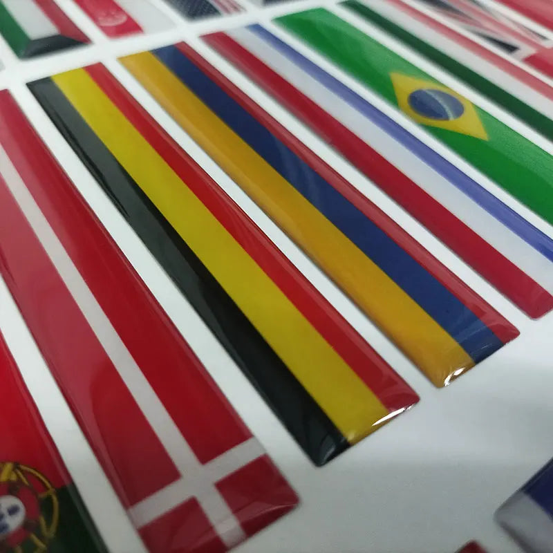 3D Reflective National Flag Sticker - Premium Car & Motorcycle Decal (8.5cm)