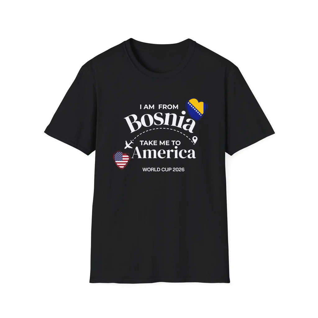 Bosnia World 2026 Bosnia USA Soccer Tee I Am From Bosnia Take Me To America Bosnian 2026 Summer Men Women Cotton T-shirt Y2K