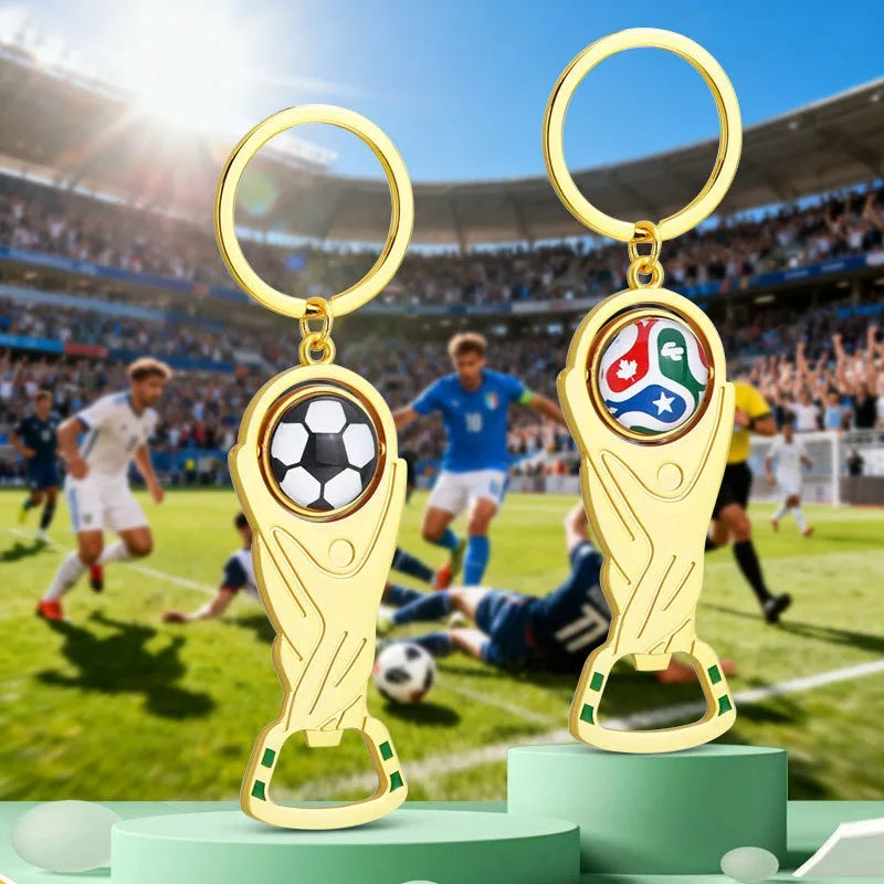 2026 US-Canada-Mexico World Cup bottle opener keychain pendant fan commemorative small gift metal pendant
