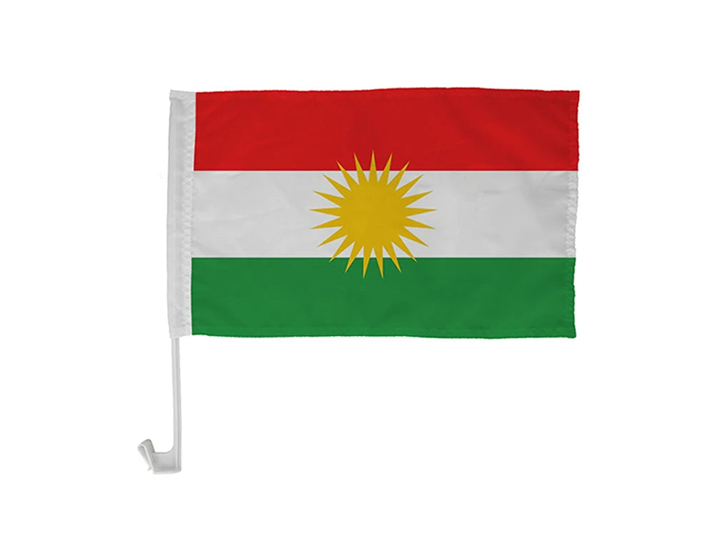 aerlxembrae  30*45cm Kurdish car flag kurdistan car waving Flag National Flag bearer standard-bearer waving flag