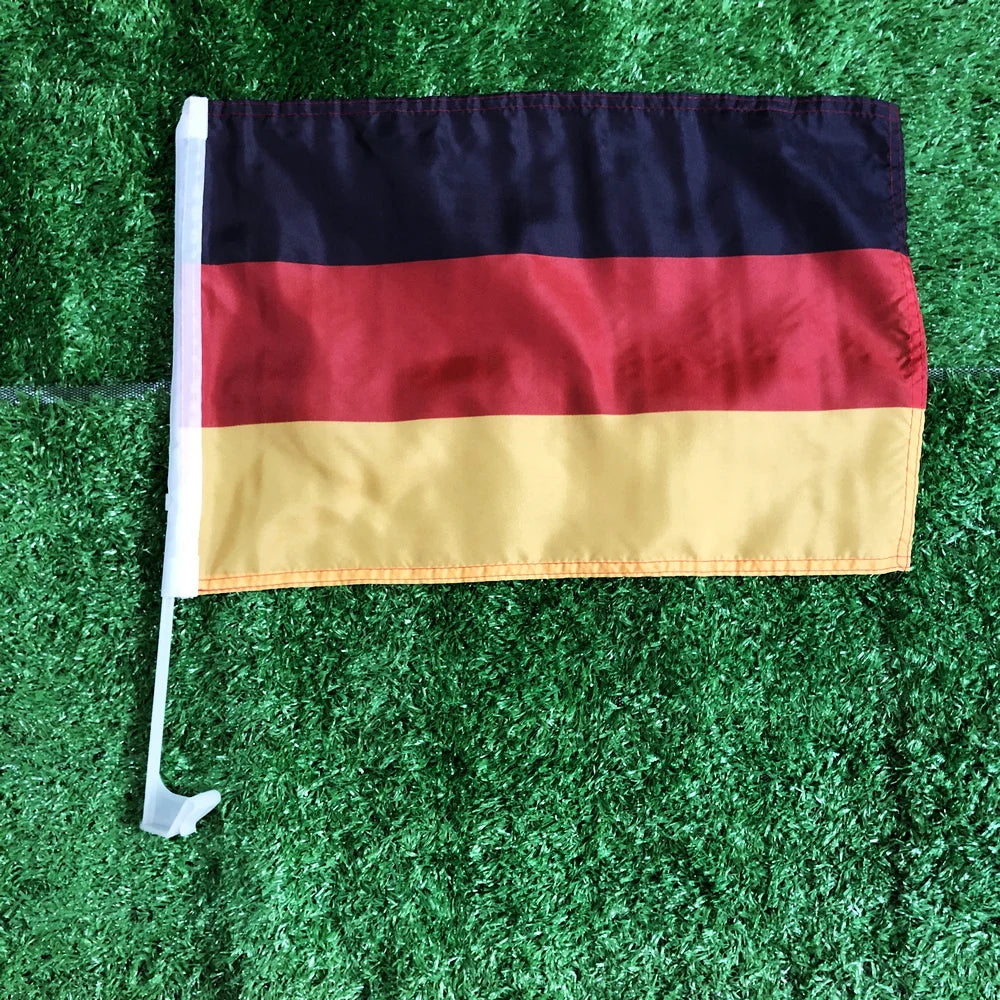 Germany Car Flag - German Flag 30x45cm with Plastic Flagpole | World Cup Fan Gear