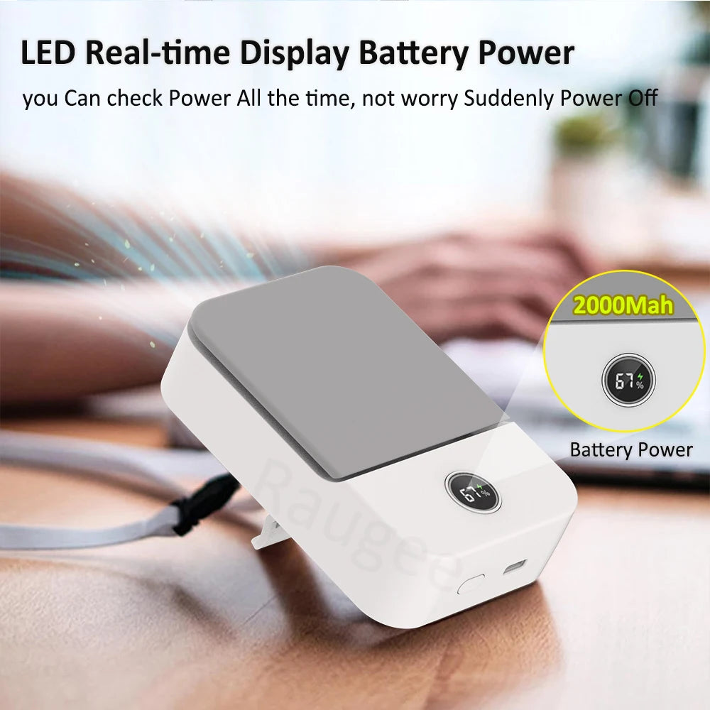 Bladeless Waist & Neck Fan – Portable 3-Speed Air Cooler USB 2000mAh