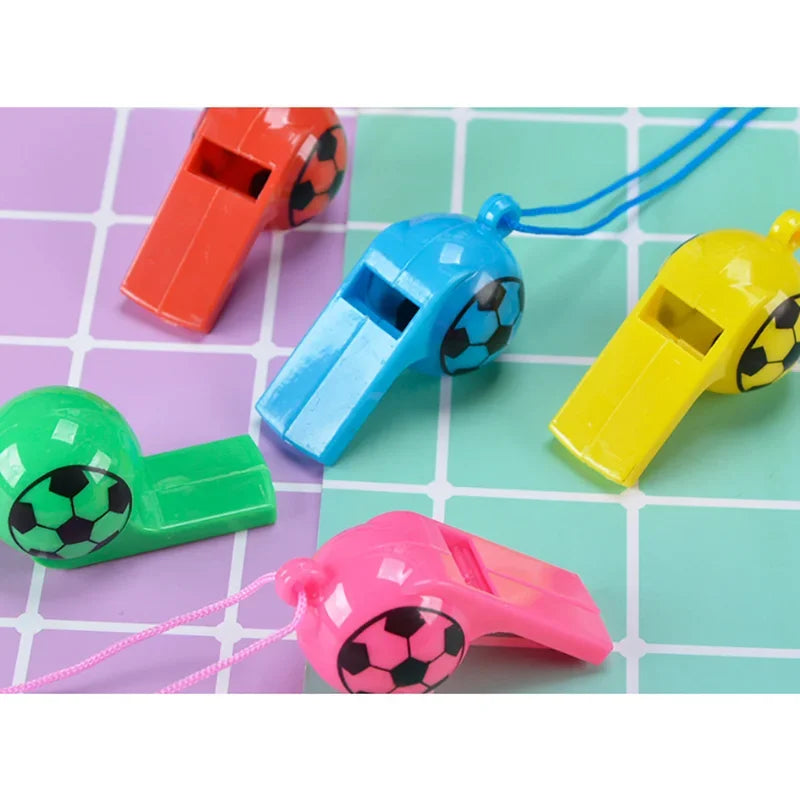 20PCS Whistle with Lanyard - Loud Plastic Referee Whistle for Cheerleading, Random Color Sports Whistle Toy Gift Set