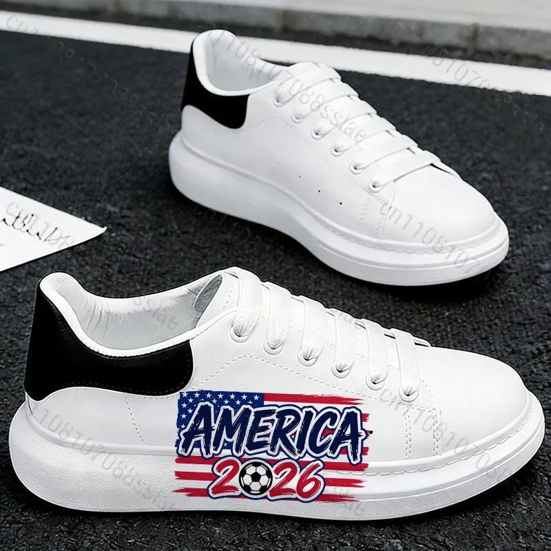 2026 World Cup Casual Sneakers – Lightweight Non-Slip Soccer Fan Shoes